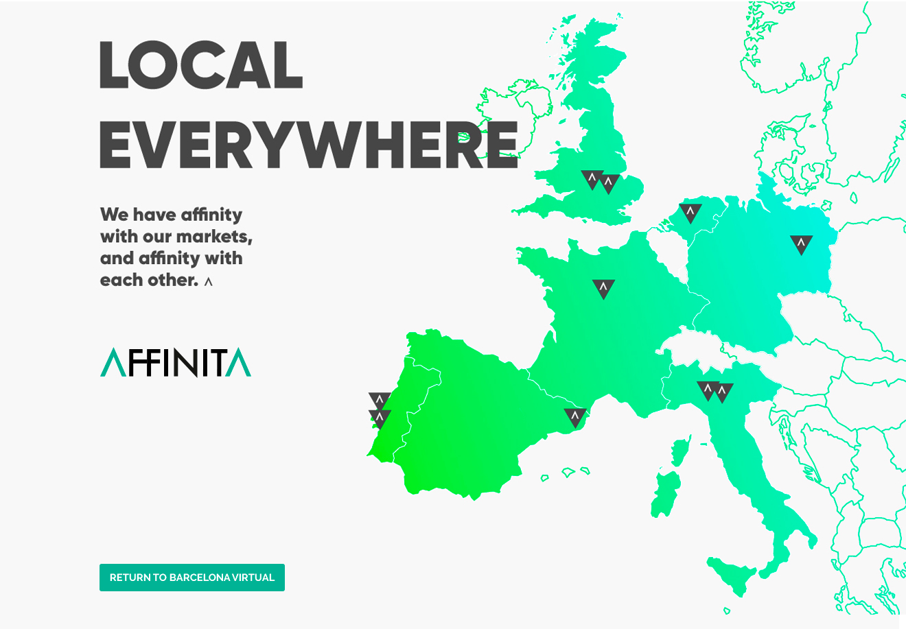 Map of the Affinità Partner Agencies in Europe